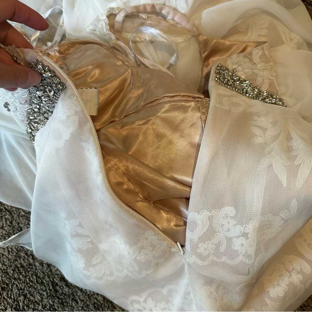 Sherri Hill women’s wedding dress size 2 white cr… - image 6
