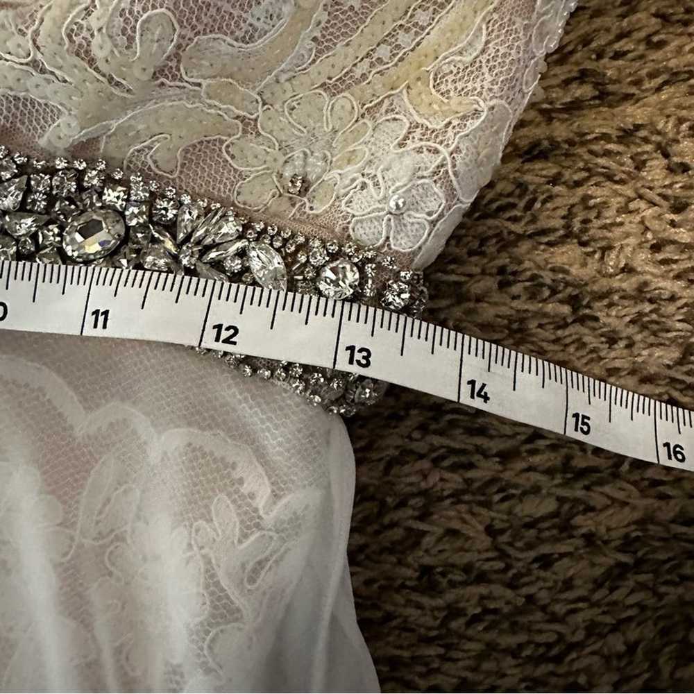 Sherri Hill women’s wedding dress size 2 white cr… - image 8