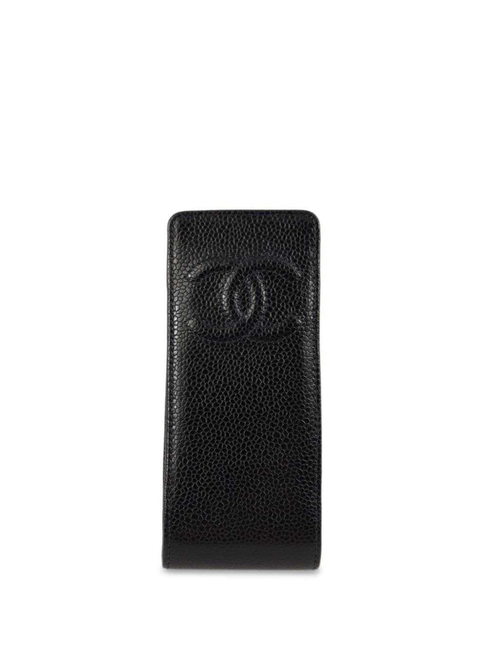 CHANEL Pre-Owned 2003 CC caviar-leather pouch - B… - image 1