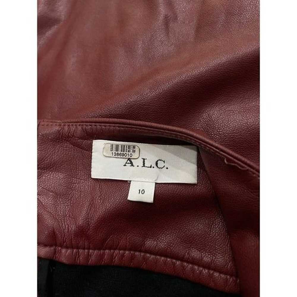A.L.C. Alexandria Faux Leather Dress Cranberry Re… - image 12