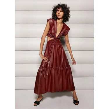 A.L.C. Alexandria Faux Leather Dress Cranberry Re… - image 1