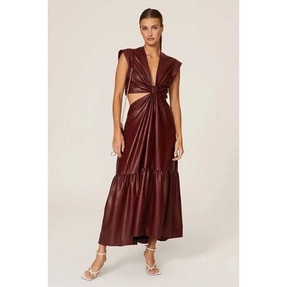 A.L.C. Alexandria Faux Leather Dress Cranberry Re… - image 2
