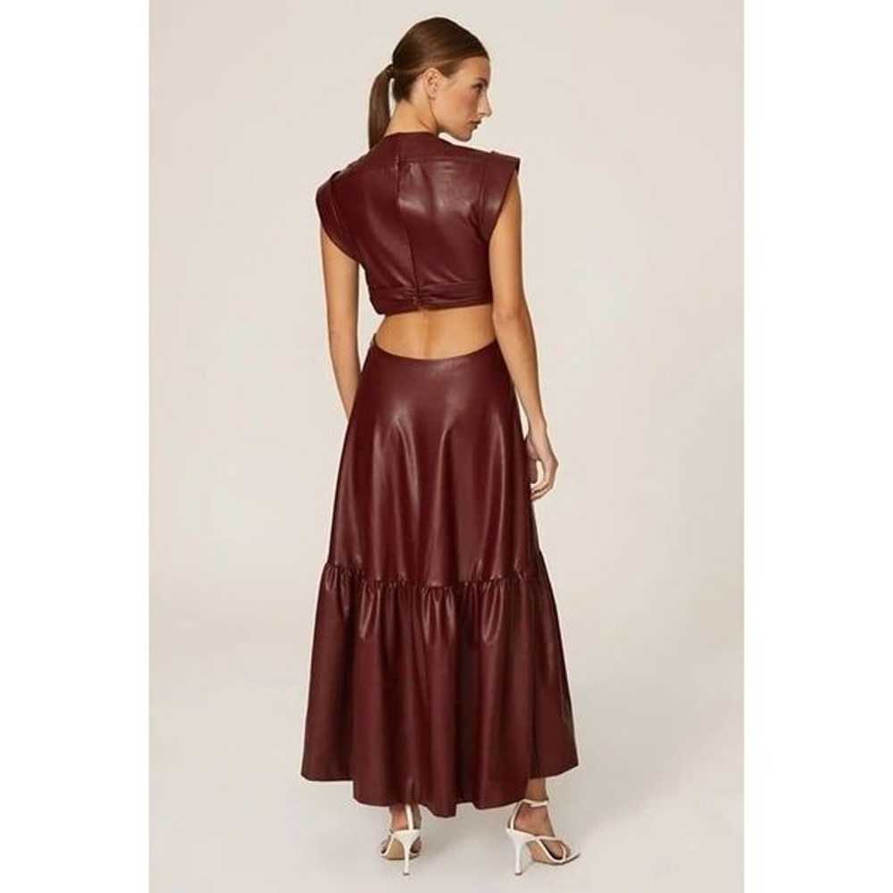 A.L.C. Alexandria Faux Leather Dress Cranberry Re… - image 4