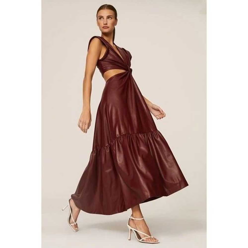 A.L.C. Alexandria Faux Leather Dress Cranberry Re… - image 5