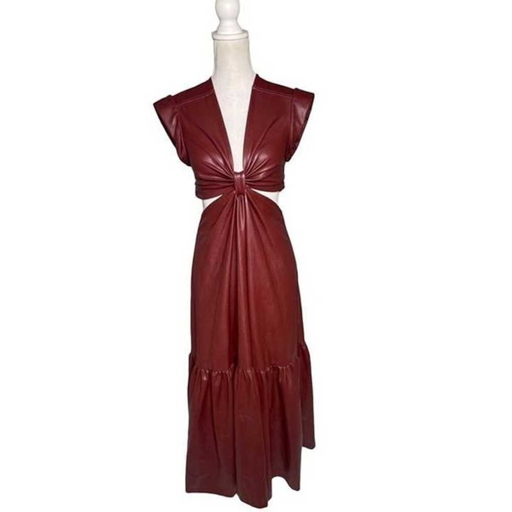A.L.C. Alexandria Faux Leather Dress Cranberry Re… - image 6
