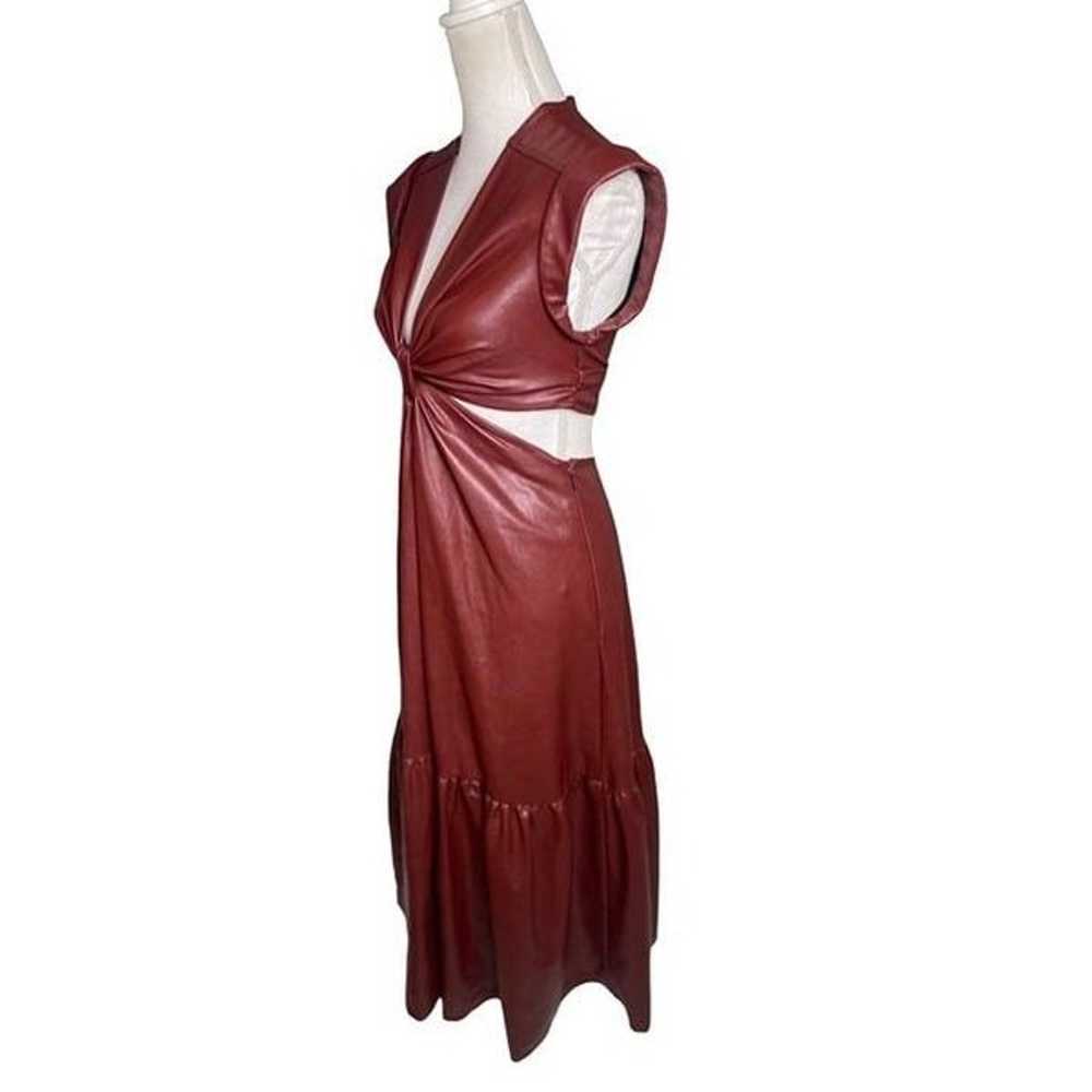 A.L.C. Alexandria Faux Leather Dress Cranberry Re… - image 8
