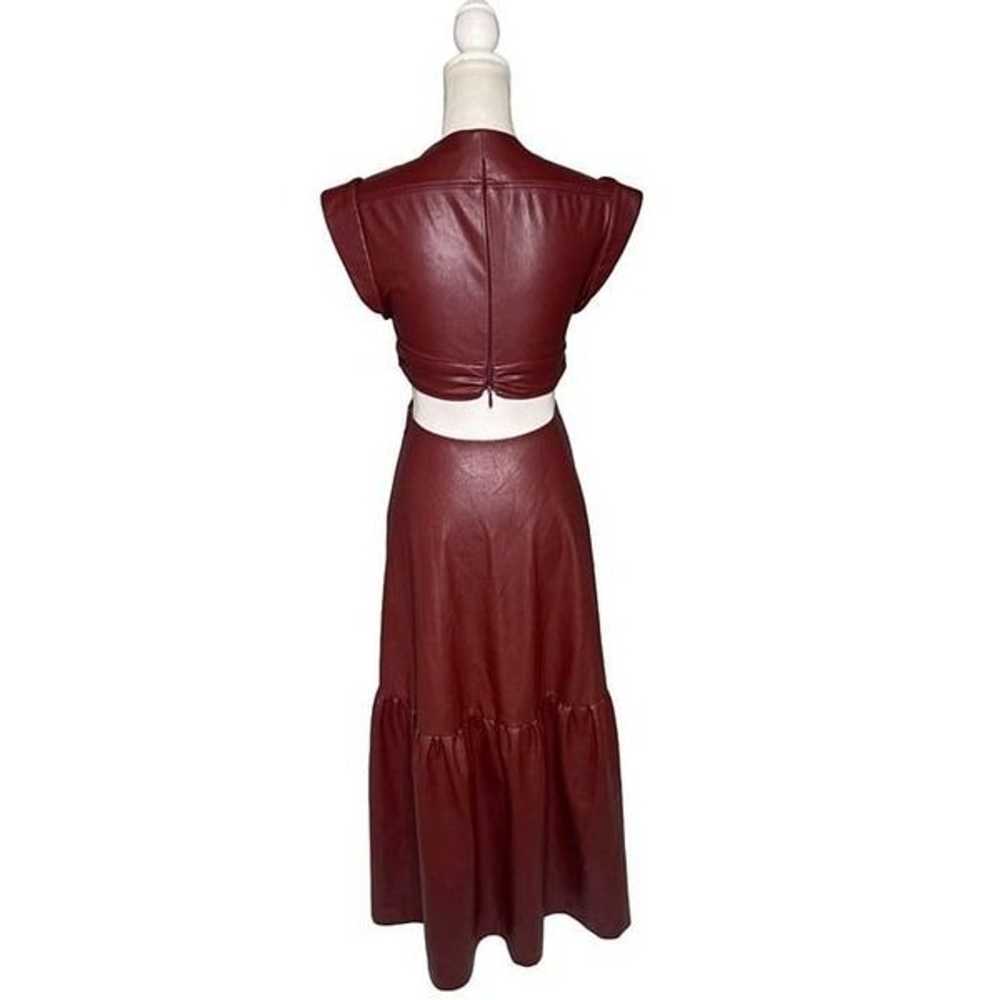 A.L.C. Alexandria Faux Leather Dress Cranberry Re… - image 9