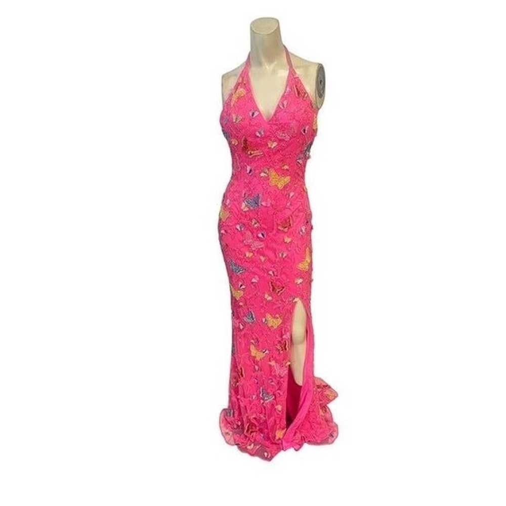 PRIMAVERA COUTURE Pink Beaded Butterfly Prom Form… - image 3