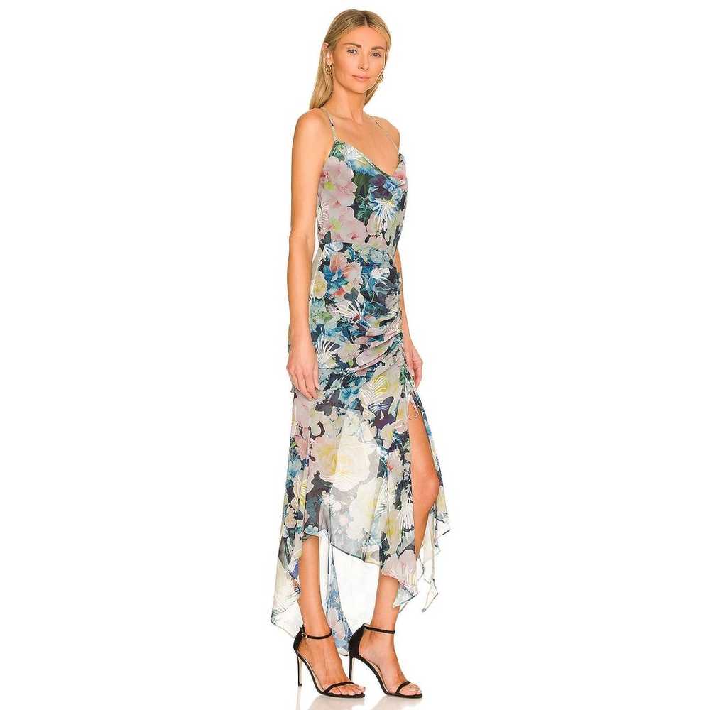 SAU LEE Frieda Floral Print Dress Ruched Side Cri… - image 2
