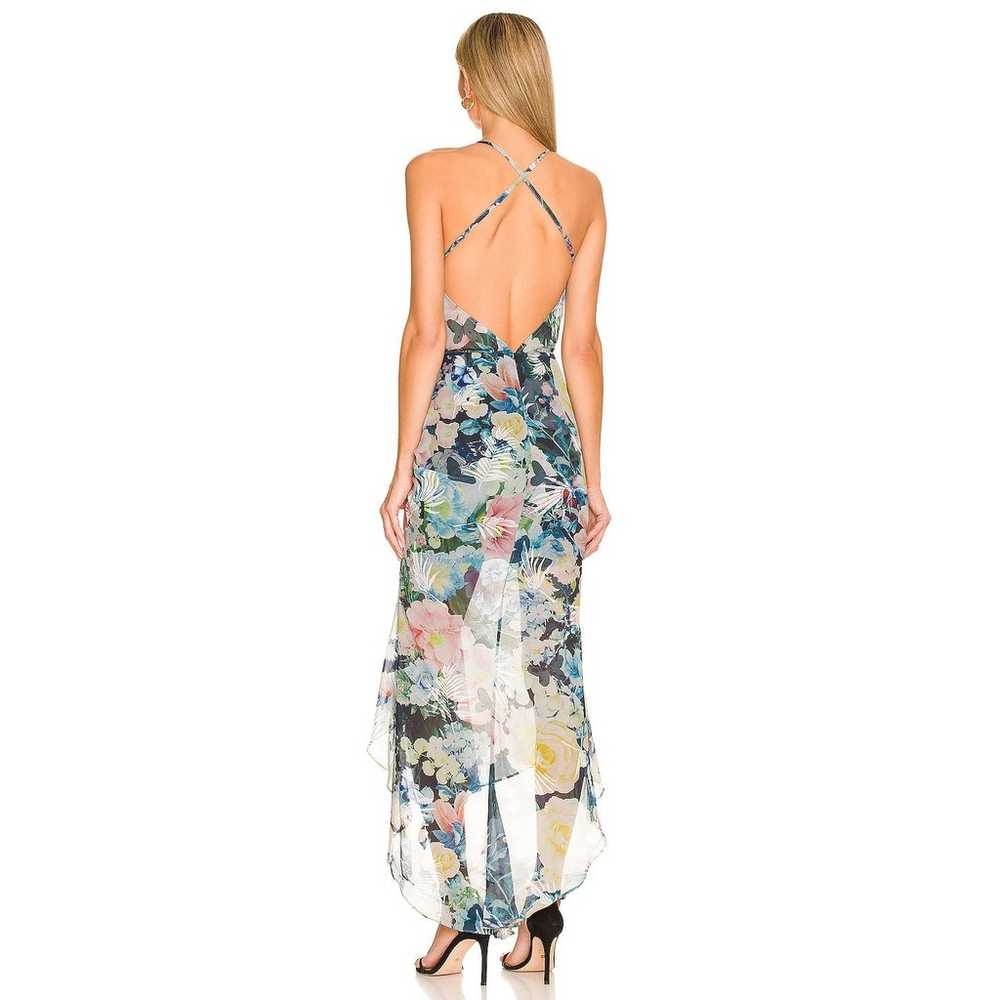 SAU LEE Frieda Floral Print Dress Ruched Side Cri… - image 3