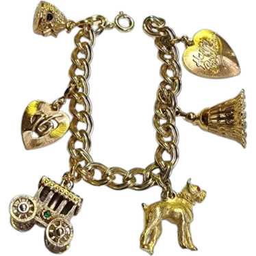 Vintage Unsigned Be My Honey Charm Bracelet (A419… - image 1