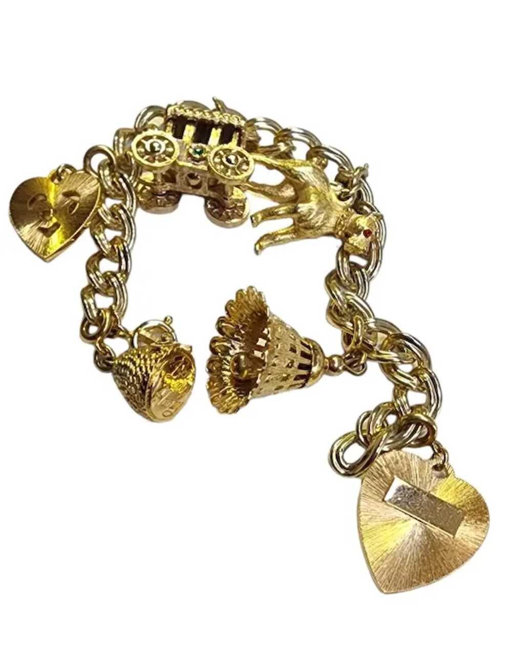 Vintage Unsigned Be My Honey Charm Bracelet (A419… - image 2