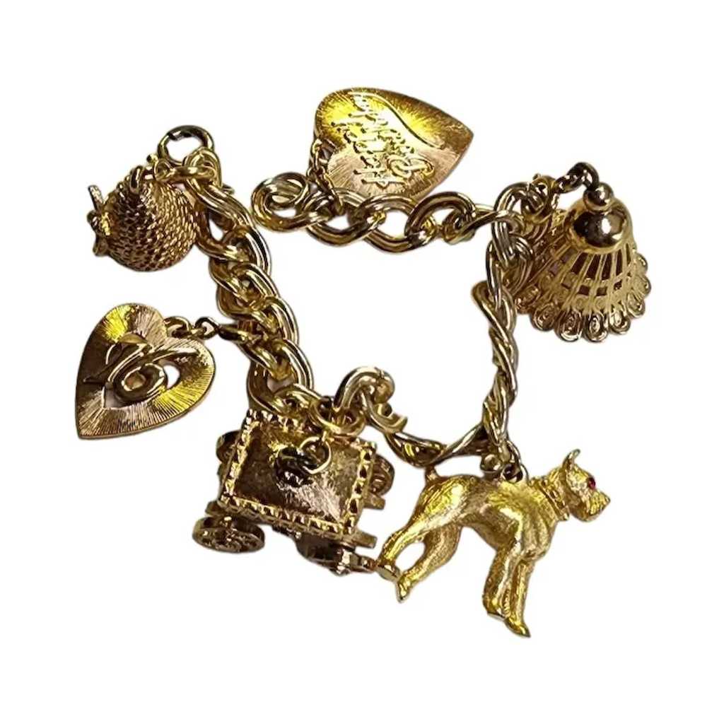 Vintage Unsigned Be My Honey Charm Bracelet (A419… - image 3