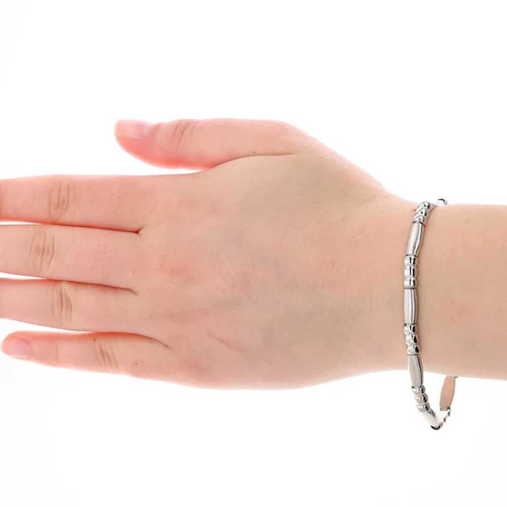 14k White Gold Link Beaded Style Bracelet 14.02g - image 3