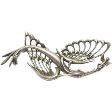 Beautiful sterling silver bird hunting for dragon… - image 1