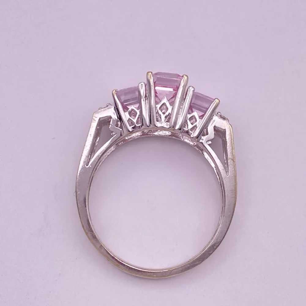 Diamond and Lab Pink Sapphire Estate Ring 2.84 Ca… - image 7