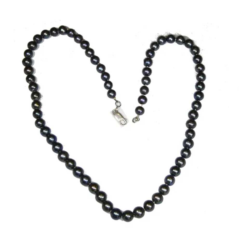 'Black' Freshwater Cultured Pearl Necklace – 22 i… - image 3