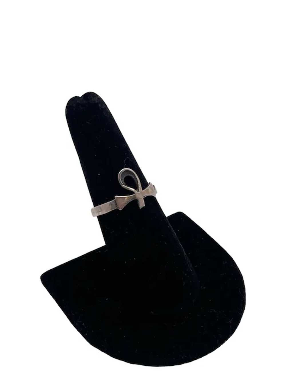 Sterling Silver Egyptian Ankh Ring - image 4