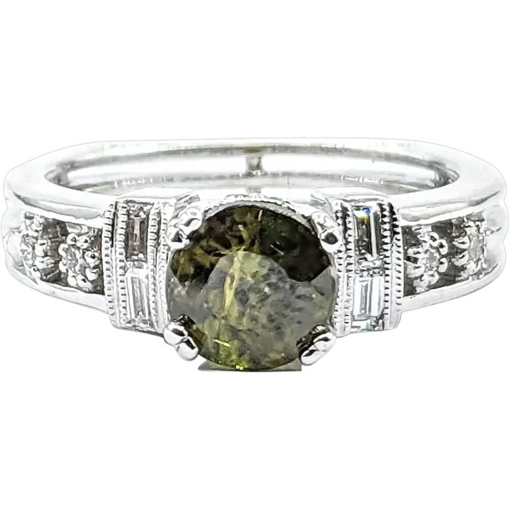 1.22ct Sphene & Diamond Ring In White Gold - image 1