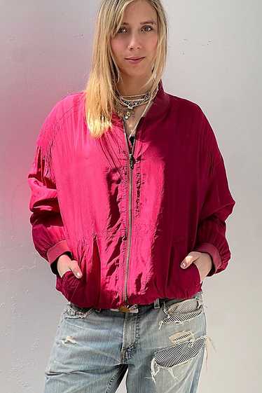 Vintage Silk Bomber Jacket Selected by Anna Corin… - image 1