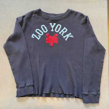 Zoo York y2k Waffle-Knit Thermal Long Sleeve Brow… - image 1