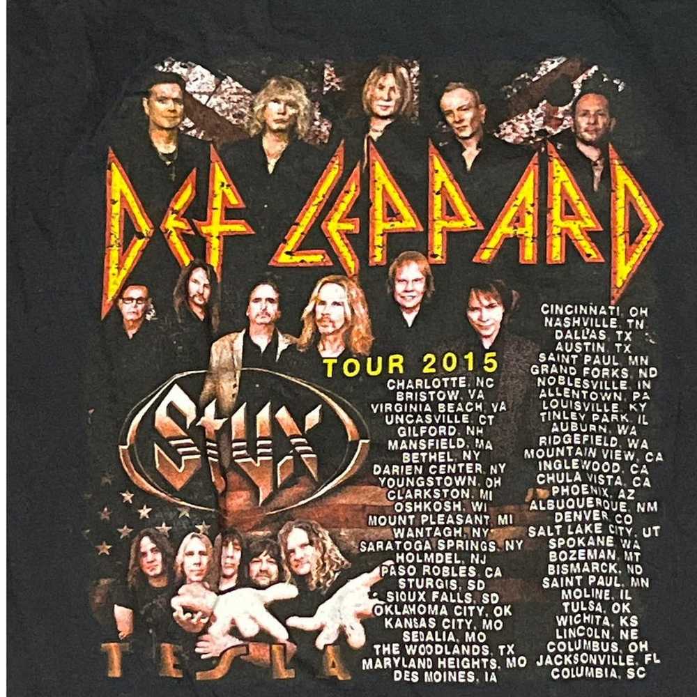 Def Leppard Styx and Tesla  2015 Concert Tour T S… - image 5