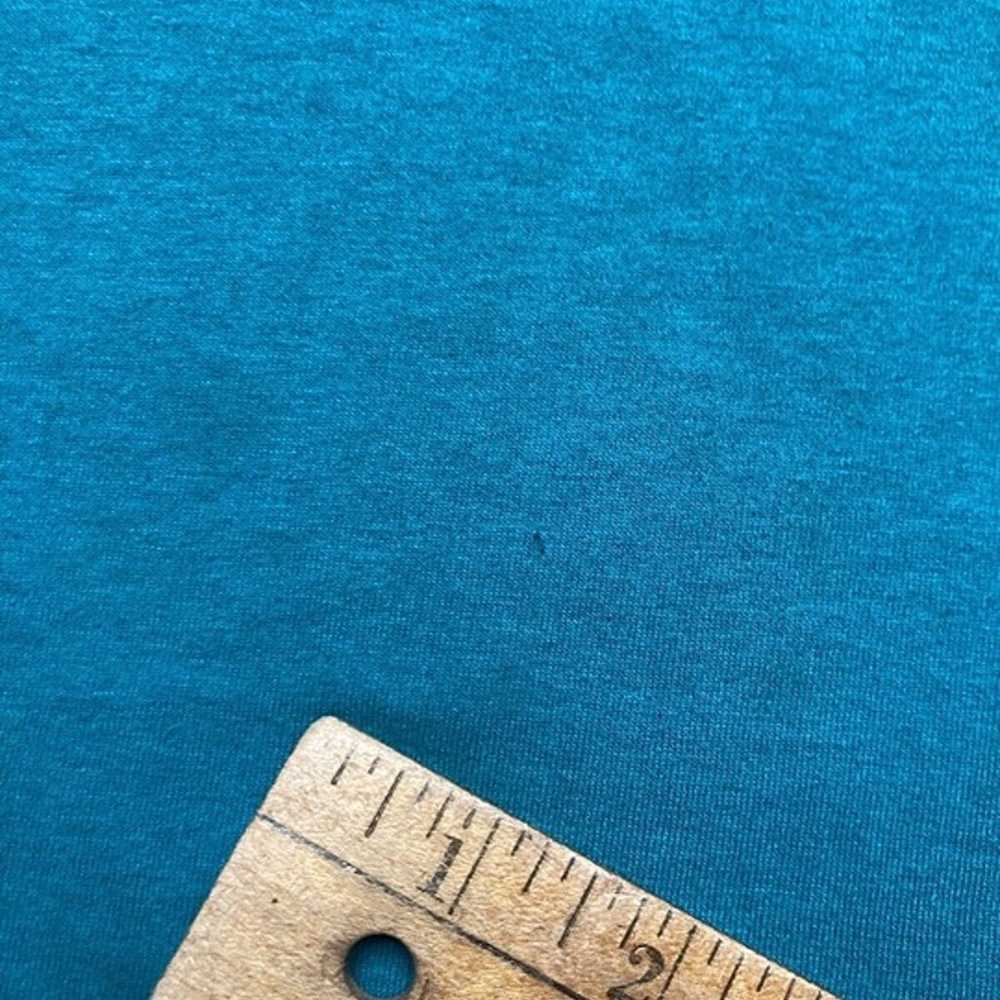 Vintage 1980s pocket t shirt blank plain teal blu… - image 10