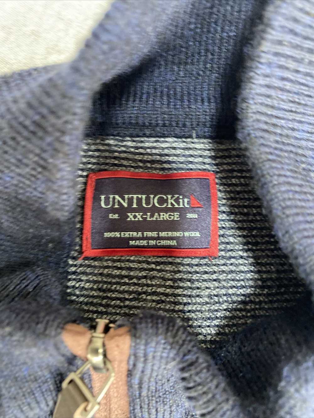 UNTUCKit Untuckit Pullover Mens XXL Blue Wool Bel… - image 3