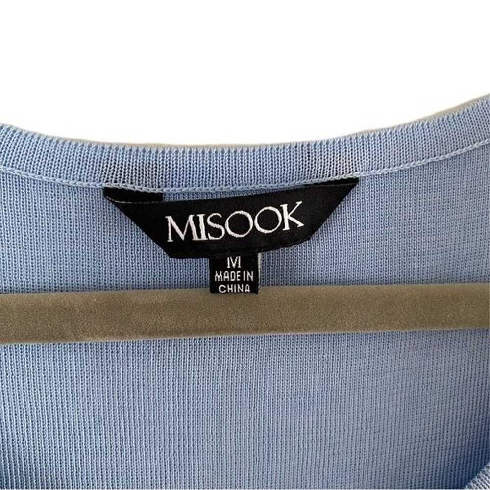 Misook Double Scoop Neck Knit Tank Top Blue Medium - image 5