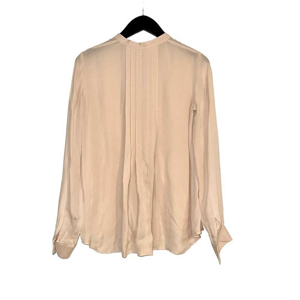 L’AGENCE V-Neck Long Sleeve Blush Pink Silk Blous… - image 2