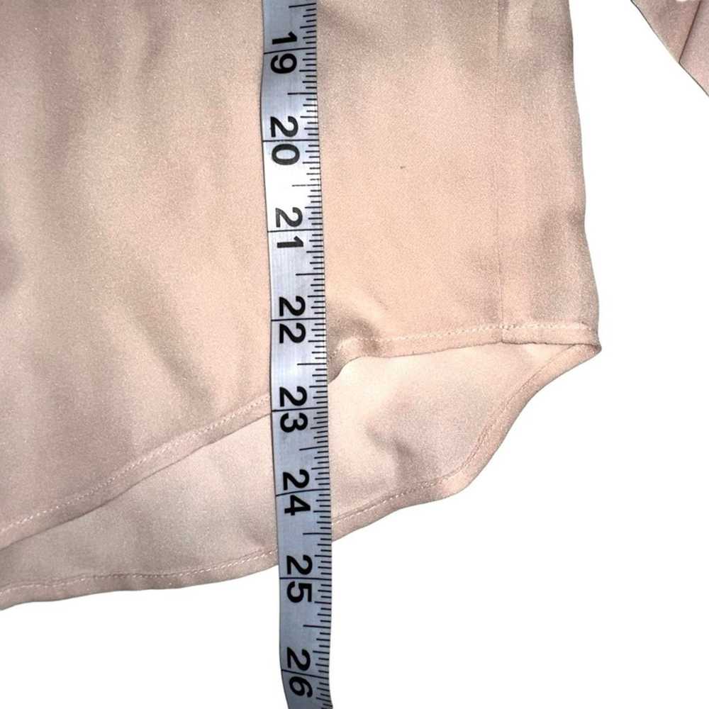 L’AGENCE V-Neck Long Sleeve Blush Pink Silk Blous… - image 6