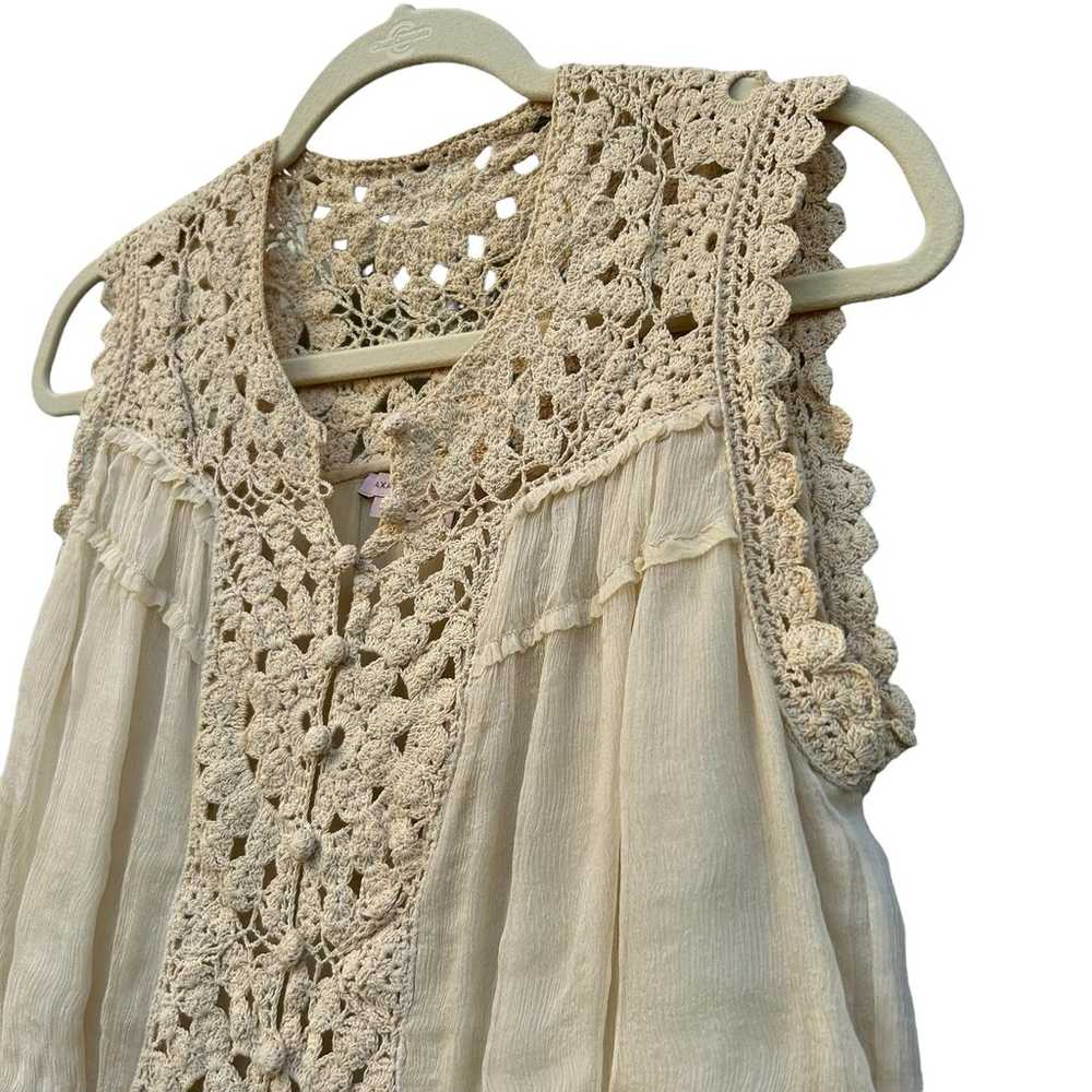 BCBG Max Azria Collection RARE Silk Chiffon Croch… - image 3