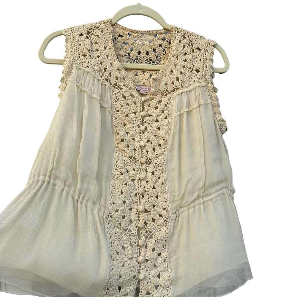 BCBG Max Azria Collection RARE Silk Chiffon Croch… - image 6