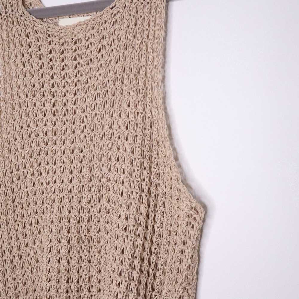 SIMON MILLER Silk Crochet Tank Top Open Weave Bea… - image 2