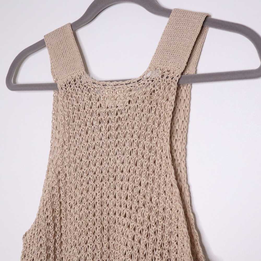 SIMON MILLER Silk Crochet Tank Top Open Weave Bea… - image 4