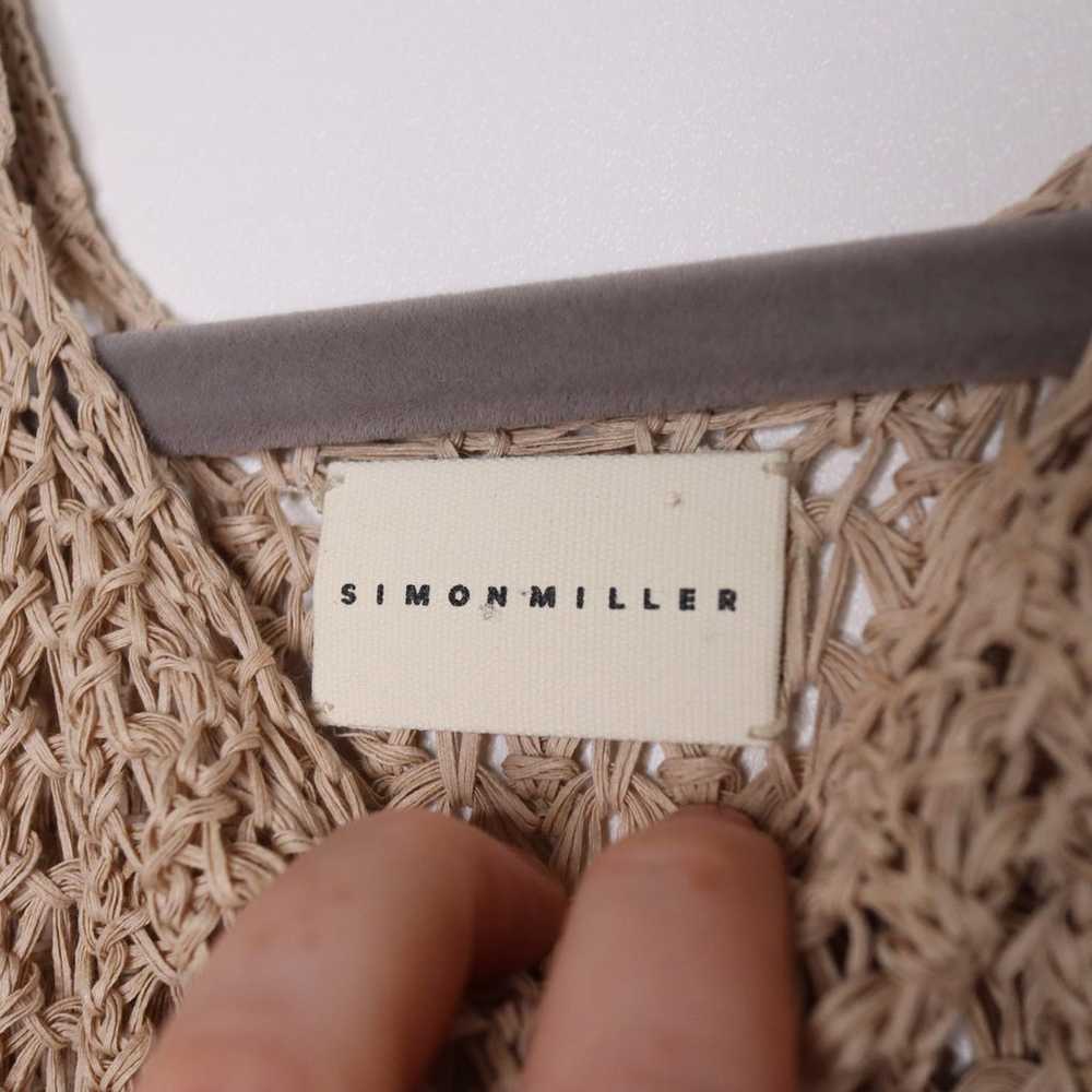 SIMON MILLER Silk Crochet Tank Top Open Weave Bea… - image 5
