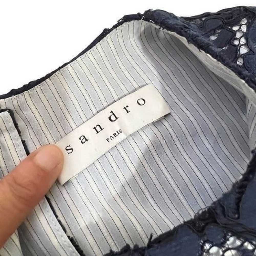 SANDRO PARIS Medium Lace Pinstriped Combo Blouse … - image 3