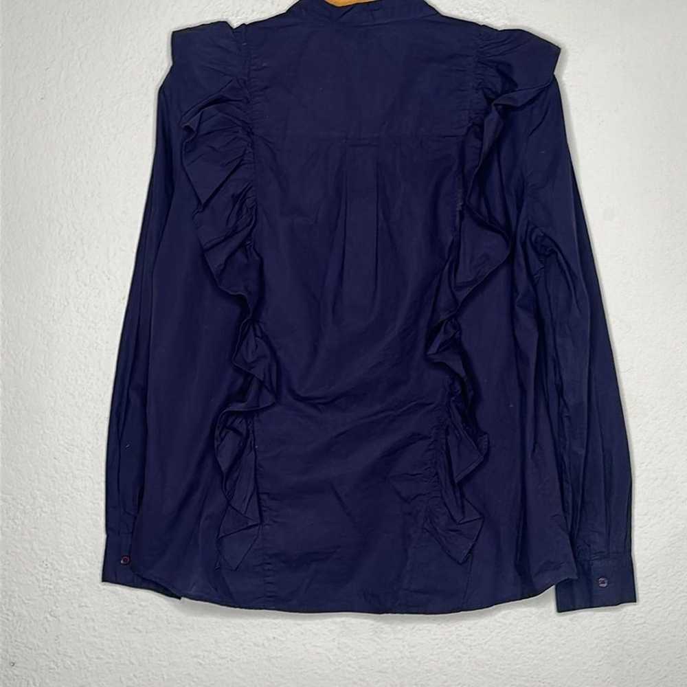 Ba&sh Paris Delhi Ruffle Cotton Poplin Shirt Sz 3… - image 10