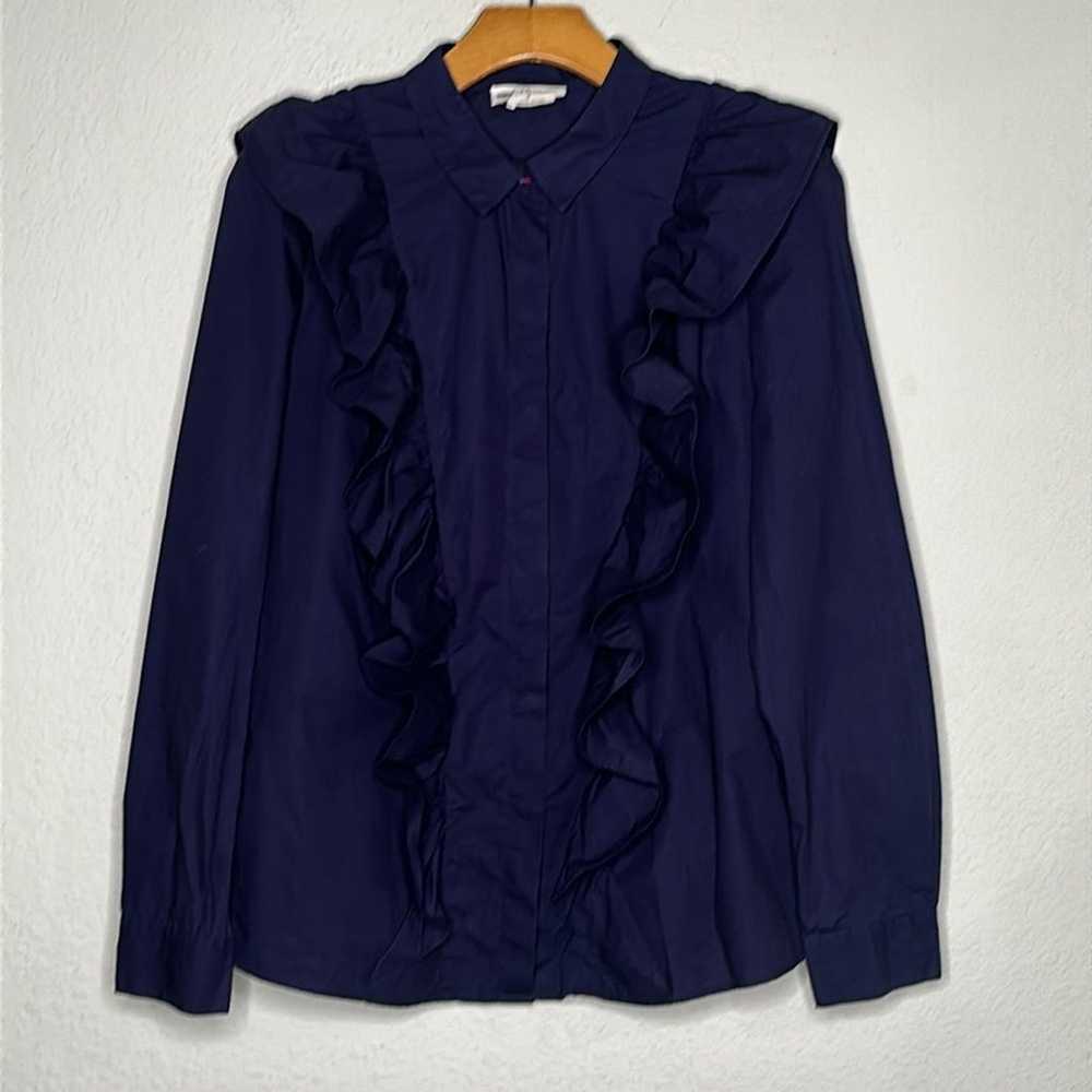 Ba&sh Paris Delhi Ruffle Cotton Poplin Shirt Sz 3… - image 5