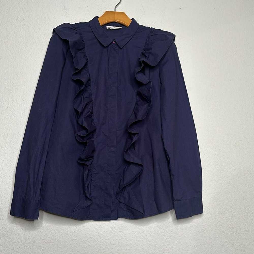 Ba&sh Paris Delhi Ruffle Cotton Poplin Shirt Sz 3… - image 6