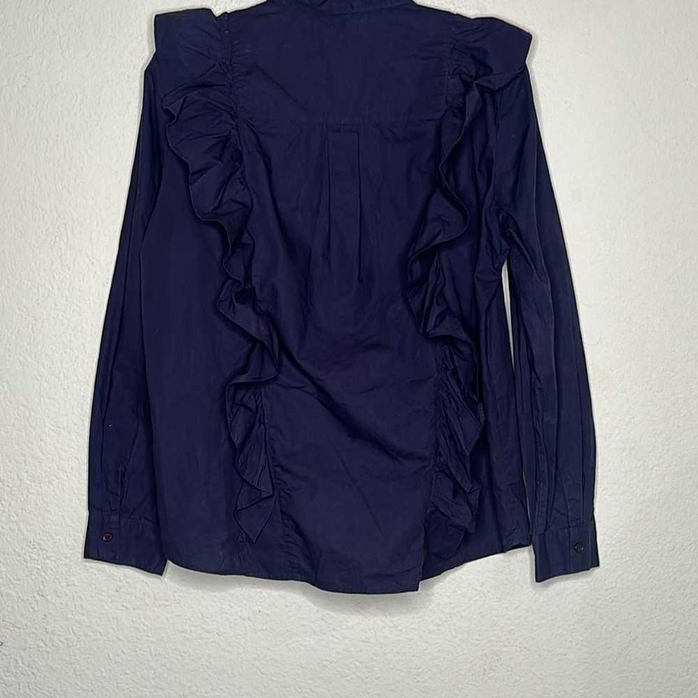 Ba&sh Paris Delhi Ruffle Cotton Poplin Shirt Sz 3… - image 8