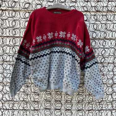 Vintage fair isle earth tone knit holiday style sw