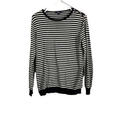 Anne Klein Anne Klein Womens Black Striped Knitte… - image 1