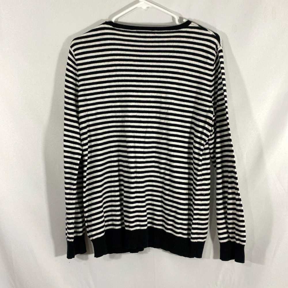 Anne Klein Anne Klein Womens Black Striped Knitte… - image 2