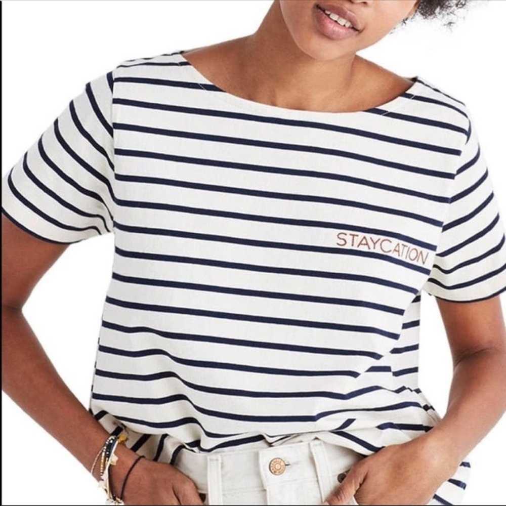 Madewell MADEWELL Navy Blue White Striped Staycat… - image 11