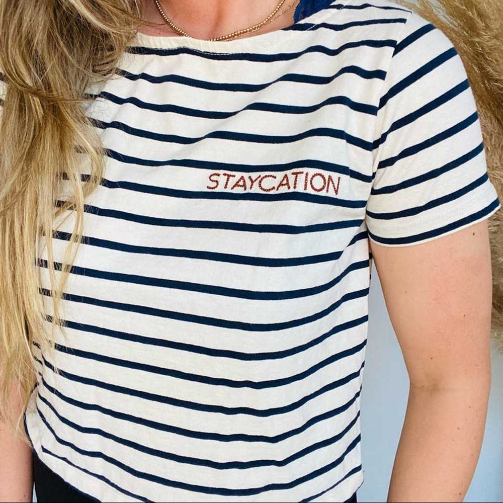 Madewell MADEWELL Navy Blue White Striped Staycat… - image 3