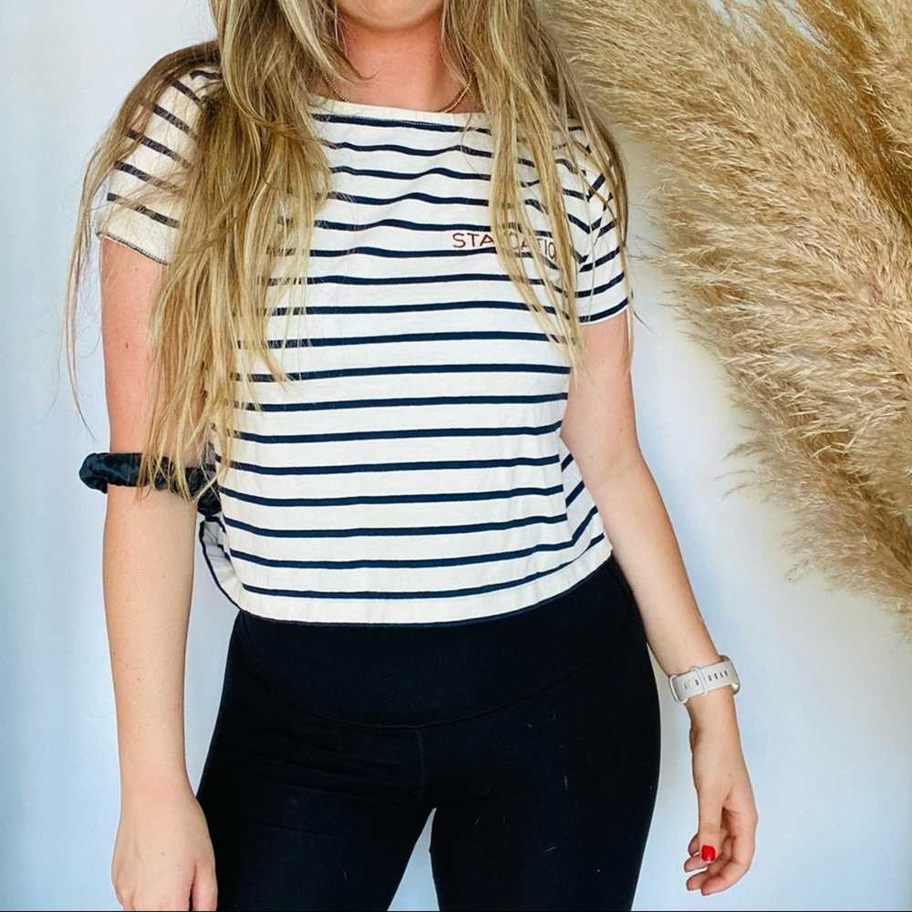 Madewell MADEWELL Navy Blue White Striped Staycat… - image 4