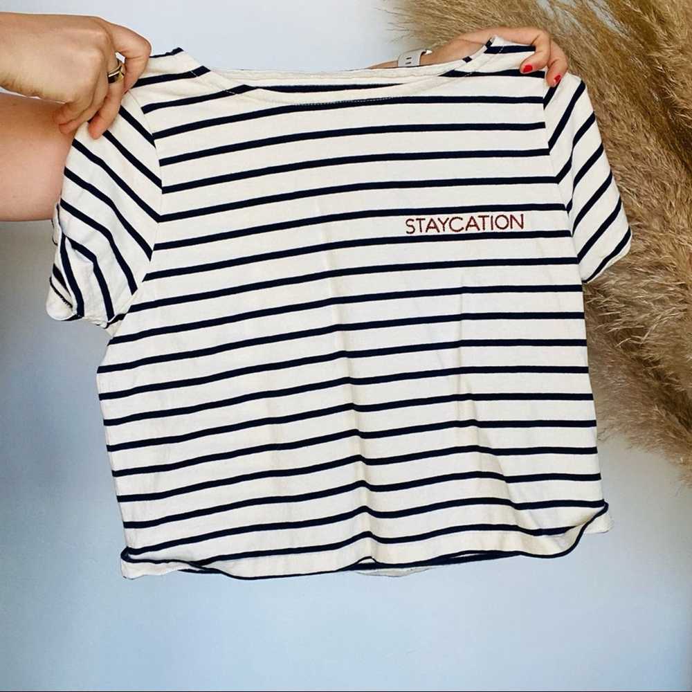 Madewell MADEWELL Navy Blue White Striped Staycat… - image 5
