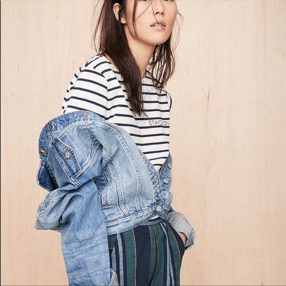 Madewell MADEWELL Navy Blue White Striped Staycat… - image 9