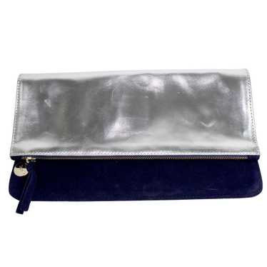 Clare V. Clare V Silver/Navy Foldover Clutch $245